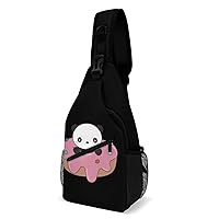 Cute Donuts and Panda Crossbody Sling Backpack Multipurpose Chest Bag Casual Shoulder Bag Travel Hiking Daypack