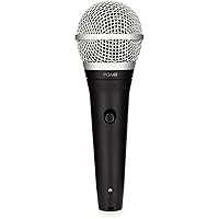 Shure PGA48 Dynamic Microphone - Handheld Mic for Vocals with Cardioid Pick-up Pattern, Discrete On/Off Switch, 3-pin XLR Connector, 15' XLR-to-QTR Cable, Stand Adapter and Zipper Pouch (PGA48-QTR)