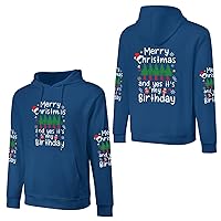Men And Women Cotton Solid Color Hooded Sweatshirt Merry Christmas And Yes It S My Birthday