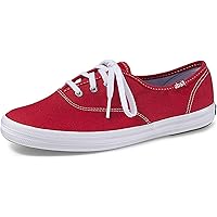 Keds Women's Champion Lace Up Sneaker, RED Canvas, 8.5 X-Wide