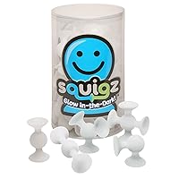 Fat Brain Toys Squigz Glow in The Dark Set - 24 Piece Suction Cup Toys, BPA Free Silicone Sensory Toys for Girls and Boys