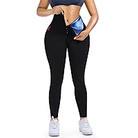 KUMAYES Sauna Leggings for Women Sweat Pants High Waist Compression Slimming Hot Thermo Workout Training Capris Body Shaper