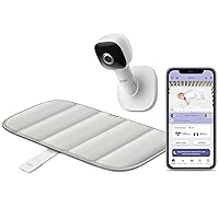 Hubble Connected Dream+ Non-Wearable, Smart Wi-Fi Enabled Baby Movement Monitor for Heart-Rate and Breathing Supervision, Featuring HD Baby Camera with Preloaded Soothing Sounds & White Noise