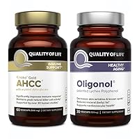 Immune Support Healthy Aging Bundle - Features Kinoko Gold AHCC and Oligonol Lychee Extract