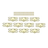 dophee 10Pcs Vintage Wooden Box Hasp Latch, Gold Decorative Hasp Buckle Clasp Lock for Jewelry Gift Box Chest Suitcase, 41x24mm/1.61