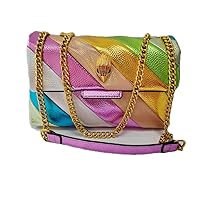 Summer new women's handbag eagle head bag rainbow color stitching contrast color bag