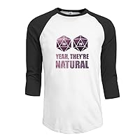D20 Yeah, They're Natural Men Summer Casual 3/4 Sleeve Baseball Tee
