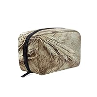 Sheaf Of Wheat On Dark Wooden Printing Cosmetic Bag with Zipper Multifunction Toiletry Pouch Storage Bag for Women