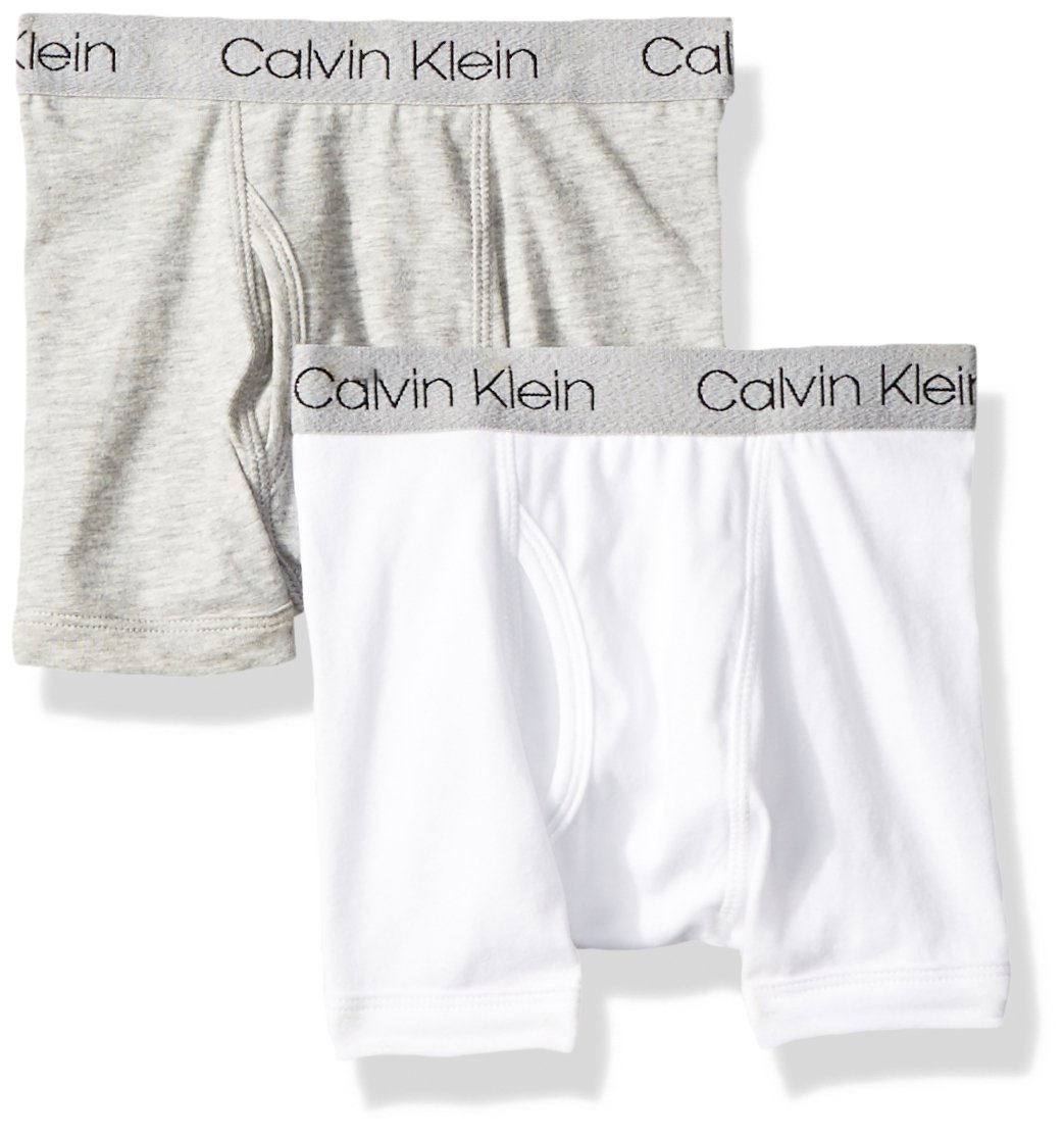 Calvin Klein Boys' Modern Cotton Assorted Boxer Briefs Underwear, Pack of 2