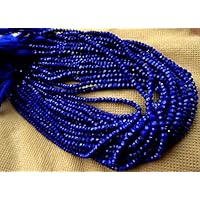 13 inch natural beads strand of 4-4.5mm faceted rondelle afghan lapis lazuli gemstone beads for DIY jewelry - necklace, bracelet, earring, ring.
