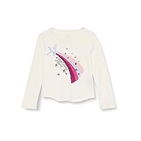 Nautica Girls' Long Sleeve Graphic T-Shirt, Flip Sequin and Glitter Embellishments