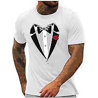 Men's Muscle Shirt Tuxedo Bow Tie Graphic Shirts Men Funny Costume Novelty T Shirt St Patricks Day Tee Tops Short Sleeve Muscle Shirt Shirts for Man