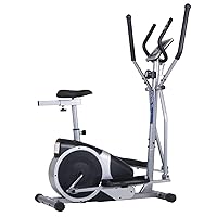 Body Champ Magnetic Cardio Dual Trainer - Elliptical and Upright Exercise Bike BRM2720
