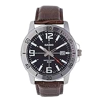 Casio MTP-VD01L-1BV Men's Enticer Stainless Steel Black Dial Casual Analog Sporty Watch