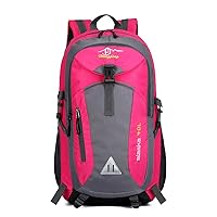 40L Hiking Backpack Lightweight, Camping Backpack, Waterproof Hiking Daypack, Outdoor Trekking Travel Backpacks for Men Women, Rose Red