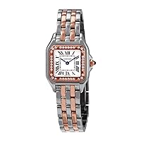 CARTIER Panthere de Silver Dial Steel and 18kt Rose Gold Small Ladies Watch W3PN0006