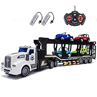 Remote Control Car Transporter Truck Includes 4 Cars - 14