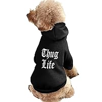 Thug Life Dog Sweatshirt Warm Pet Hoodies Sweater For Cat Dog