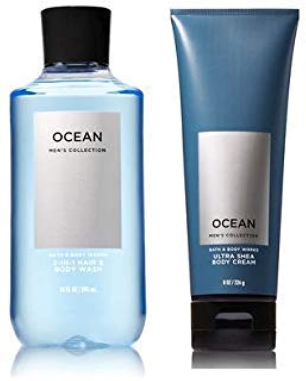 Bath & Body Works Men's Collection Ultra Shea Body Cream & 2 in 1 Hair and Body Wash OCEAN.