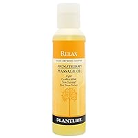 Plantlife Relax Massage Oil - Absorbs Deeply into The Skin and is Circulated Throughout, Providing Optimum Benefit to The Mind and Body - Made in California 4 oz