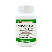 GeriCare Acidophilus with Pectin Probiotic Capsules, Optimizes Intestinal Flora, Digestive Gut Function, Boosts Immune Defenses, and Strengthens Bones, 100 Count (Pack of 1)