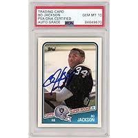 Bo Jackson Signed 1988 Topps Rookie Card #327 PSA GEM MT 10 AUTO - Football Slabbed Autographed Rookie Cards