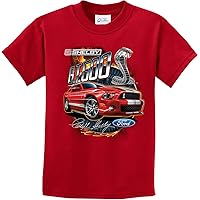 Ford Red Mustang Shelby GT500 Youth Kids Shirt, Red Medium