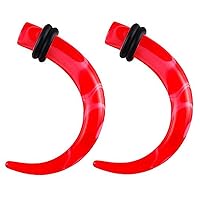 Red Acrylic Ear s Stretching Talon Claw Tapers Plugs Piercing 2Pcs