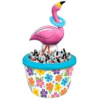 Flamingo Multicolor Inflatable Vinyl Ring Toss Game & Cooler Set - (53