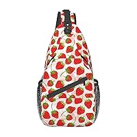 NEZIH Sling Bag For Women Men:Strawberry Crossbody Sling Backpack - Shoulder Bag Chest Bag For Travel