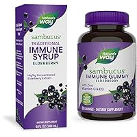 Sambucus Elderberry Traditional Immune Syrup, Highly Concentrated Black Elderberry & Sambucus Elderberry Immune Gummies, Daily Immune Support for Kids and Adults*