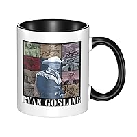 Ryan Gosling Coffee Mug 11 Oz Ceramic Tea Cup With Handle For Office Home Gift Men Women Black