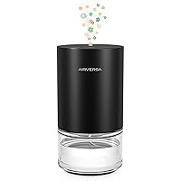 Waterless Diffuser for Essential Oil Nebulizer 100ml Battery Operated Aromatherapy Mini Scent Machine Atomizing Diffuser 1/2/3H/Time-Off 3 Mist Level 3 Lighting Effects (Scenta+ Black)