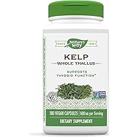 Nature's Way Kelp - Kelp Dietary Supplement - Supports Thyroid Function* - Iodine Supplement for Men & Women - Vegan & Non-GMO Project Verified - 180 Capsules