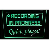 Bar Neon Light Sign Recording In Progress, Quiet Please Illuminated Lamp Neon Like Led Signs For Wall Decor