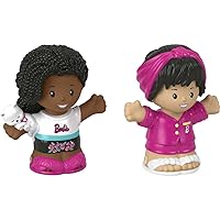 Fisher-Price Little People Barbie Toddler Toys Sleepover Figure Pack, 2 Characters for Pretend Play Ages 18+ Months