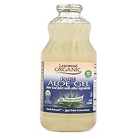 Organic Aloe Vera Gel with Lemon Juice - 32 oz - USDA Organic - Gluten Free - No Preservative