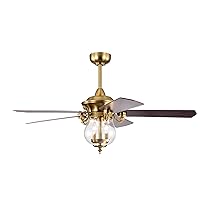 Warehouse of Tiffany Hasna 29 Inch Modern-Contem Style Brass Finish Crystal Ceiling Fan with Remote