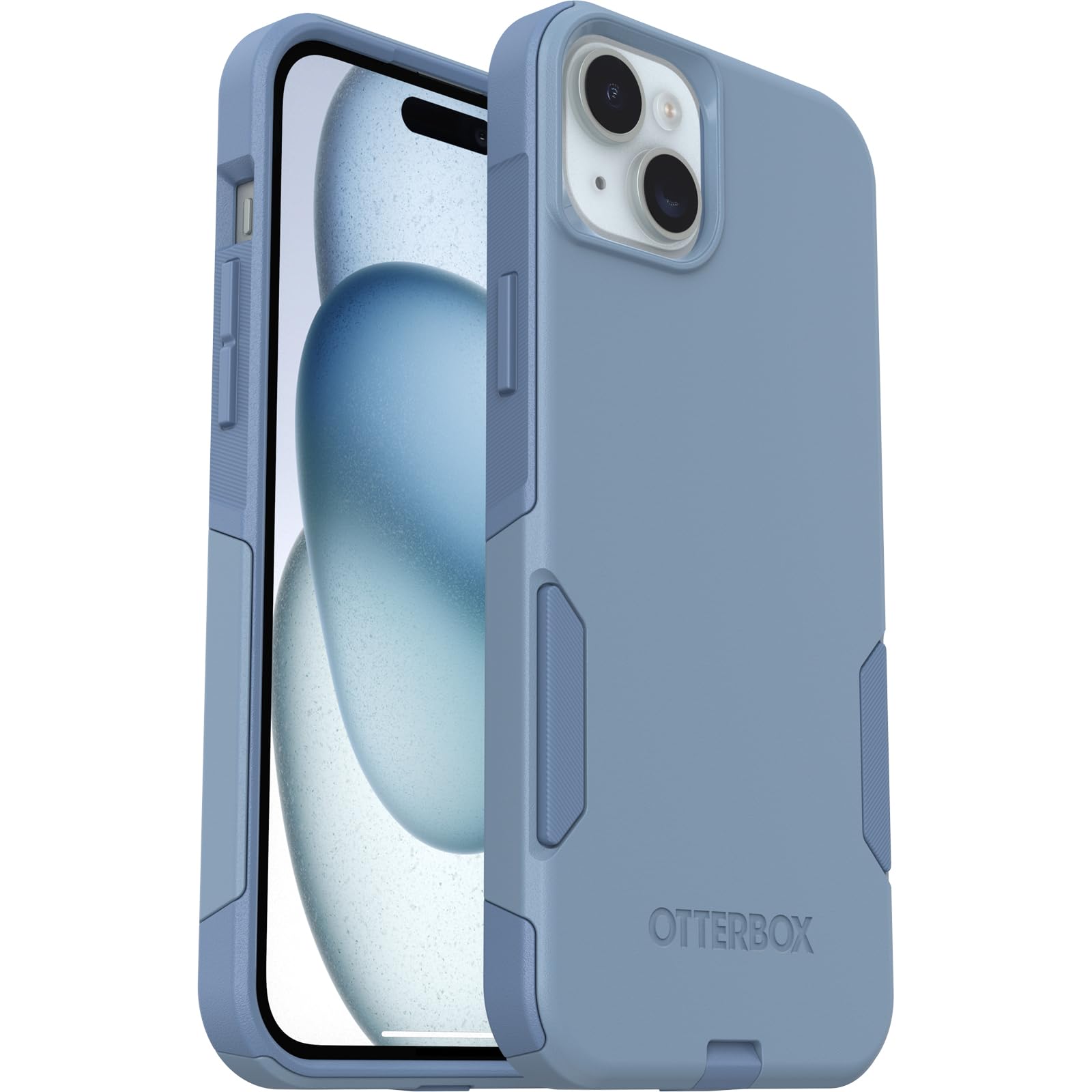 OtterBox iPhone 15 Plus and iPhone 14 Plus Commuter Series Case - CRISP DENIM (Blue), slim & tough, pocket-friendly, with port protection