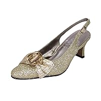 Floral Alaina Women's Wide Width Glitter Fabric Slingback Shoes