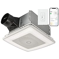 Broan-NuTone VC110CCT Sensonic Alexa Voice Controlled Smart Exhaust Fan with Dimmable LED Light and Bluetooth Speakers, 110 CFM