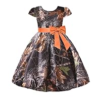 YINGJIABride Camo Special Occasion Pageant Dresses Flower Girl Dress with Cap Sleeve