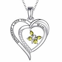 Iefil Mom Gifts Mom Butterfly Birthstone Necklace, 925 Sterling Silver Butterfly Birthstone Necklace Jewelry Mom Mothers Valentines Day Gifts for Mom Birthday Chirstmas Gifts for Mom