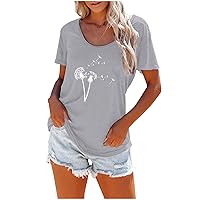 Womens Tops Dressy Casual Summer Short Sleeve Blouses Fashion One Shoulder Round Neck Tunic Tees Sexy Working Blouses