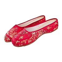 Chinese Silk Embroidered Women Mules Slipper All Seasons Comfortable Ladies Old Beijing Flat Slides Shoes