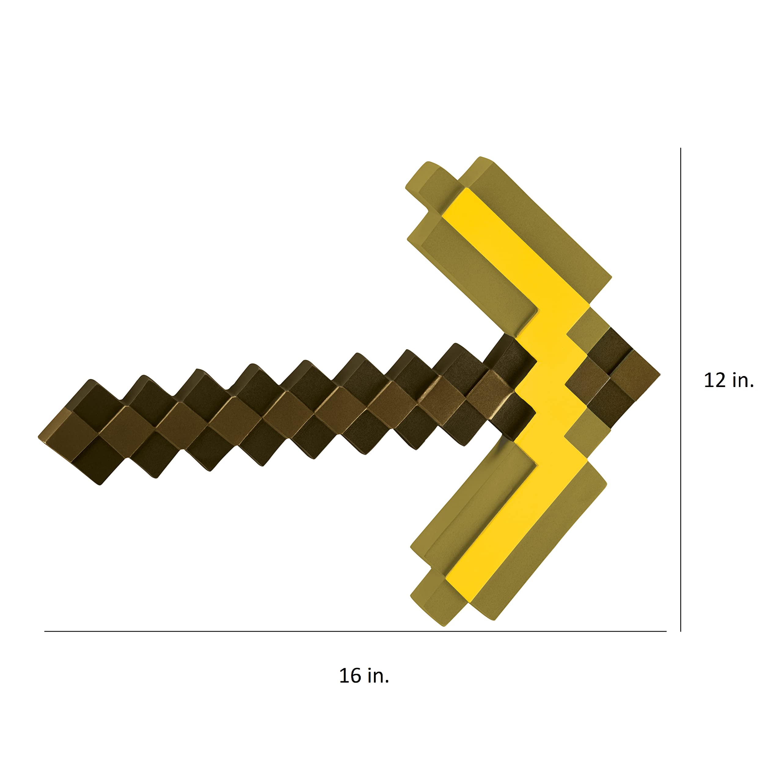 Gold Minecraft Pickaxe, Official Minecraft Costume Accessory for Kids, Single Size Video Game Costume Prop