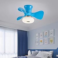 Ceiling Fans with Lamps,Kids Small Ceiling Fans with Lights Fan Ceiling Light with Remote Control Reversible Silent 6 Speeds Fan Ceiling Light Bedrooms/Blue