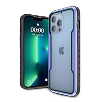 Shockproof Case Compatible with iPhone 13 Pro Max (Case 2021), Heavy Duty Protective Phone Case Clear, Rugged Aluminum Frame Case for iPhone 13 Pro Max 6.7 inch (Iridescent +Black)