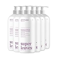 ATTITUDE Moisture Rich Hair Conditioner, For Dry and Damaged Hair, Naturally Derived Ingredients, Vegan Detangler, Dermatologiocally Tested, Quinoa and Jojoba, 32 Fl Oz (Pack of 6)