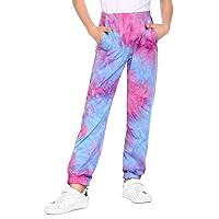 Arshiner Kids Girls Tie Dye Joggers Comfort Loose Sweatpants High Waist Trouser